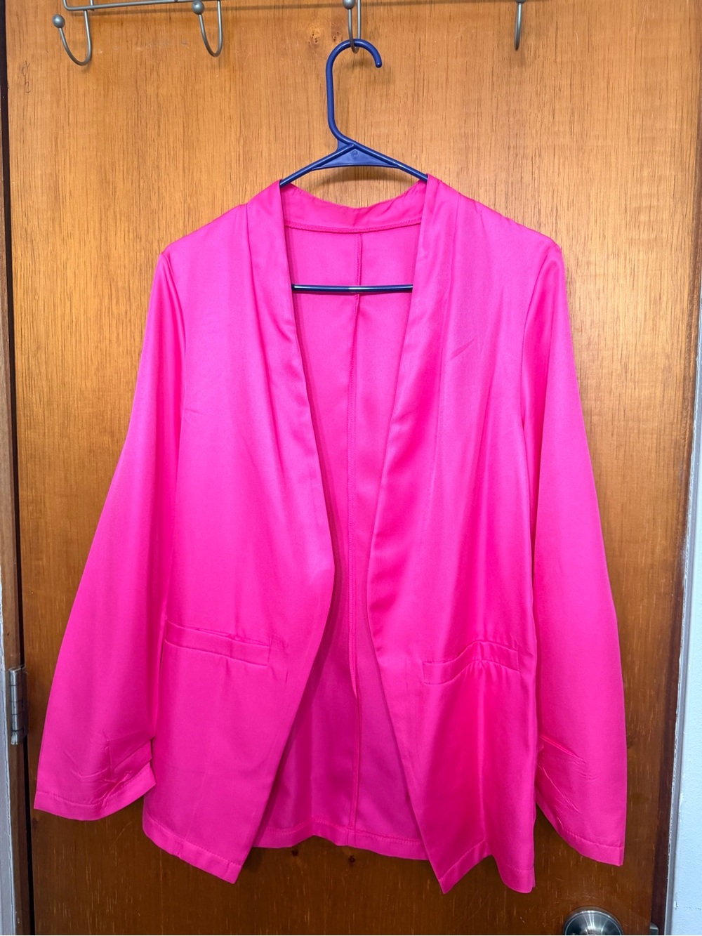SHEIN Hot Pink Open-Front Blazer